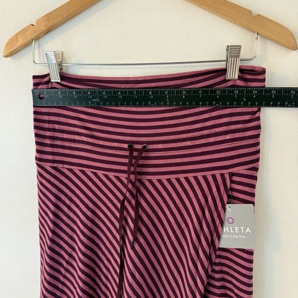 Athleta Women’s S Faux Wrap Skirt Striped Pink Purple Mid Length NWT - Picture 8 of 9